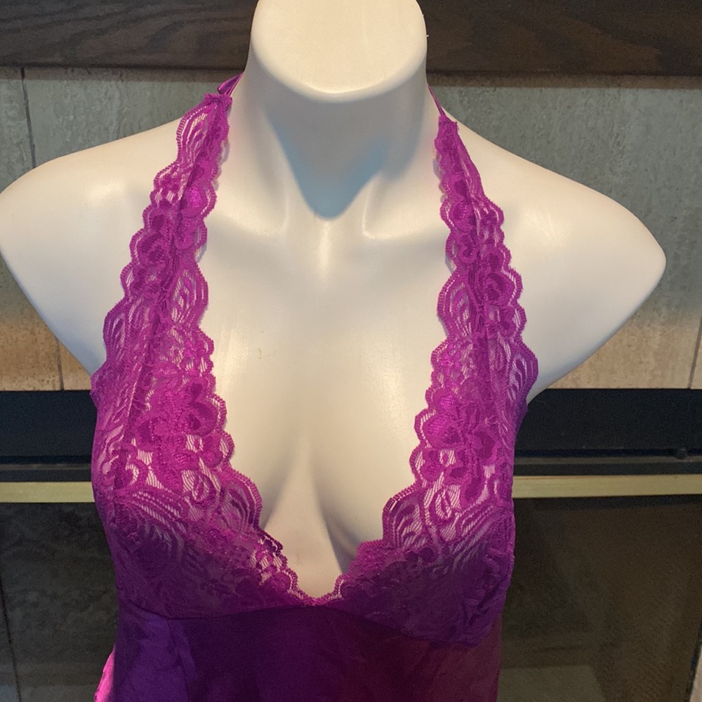 Frederick’s of Hollywood purple halter chemise - Picture 2 of 5